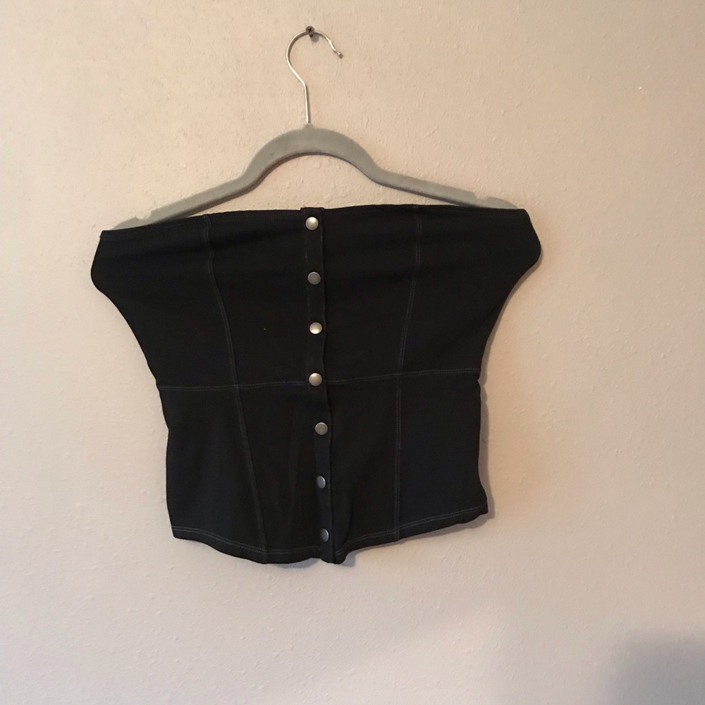 Black button down tube top
